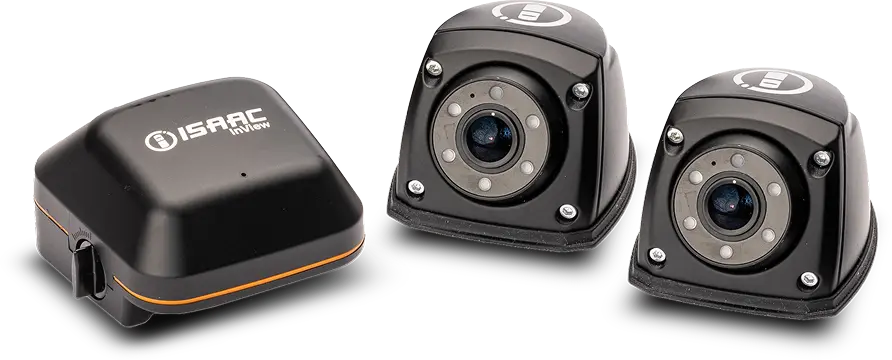 ISAAC InView forward-facing and side-view AI-powered cameras for commercial truck fleets
